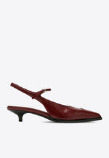 Miu Miu 35 Brogue Slingback Pumps in Brushed Leather Bordeaux 5I308E035055/P_MIU-F0Y03