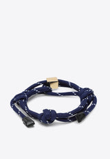 Miu Miu Logo Engraved Charm Cord Bracelet Blue 5IB5383L74/Q_MIU-F0216