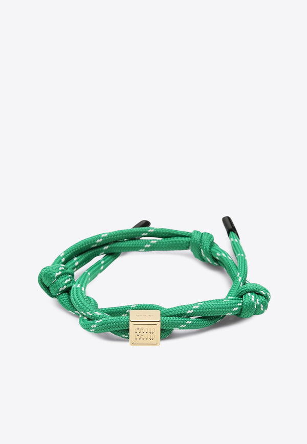 Miu Miu Logo Lettering Rope Bracelet Green 5IB5383L74/Q_MIU-F077U