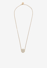 Miu Miu Logo Pendant Brass Necklace Gold 5IC0962F6T/Q_MIU-F0009