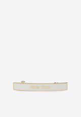 Miu Miu Enamel Logo Hair Clip White 5IF1722F6T/P_MIU-F0009