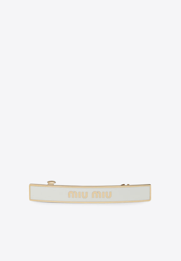 Miu Miu Enamel Logo Hair Clip White 5IF1722F6T/P_MIU-F0009