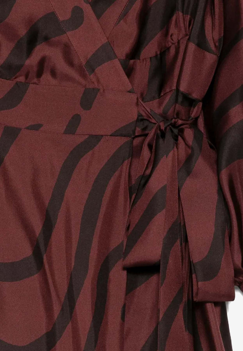 Raquel Diniz New Aurora Zebra Print Maxi Wrap Dress Bordeaux 5L03069 NSS0020 00598_004_BORDEAUX