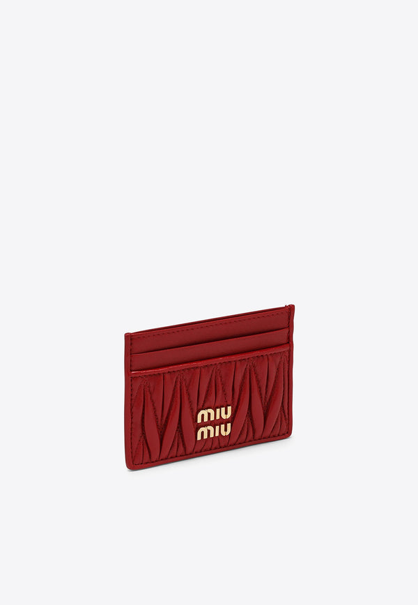 Miu Miu Logo Quilted Leather Cardholder Red 5MC0762FPP/N_MIU-F0011