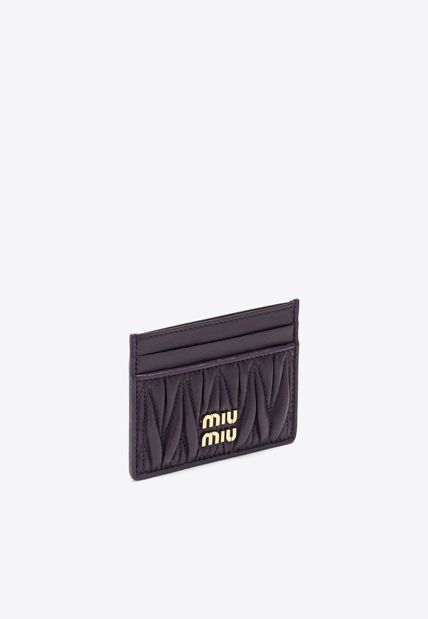 Miu Miu Logo Quilted Leather Cardholder Purple 5MC0762FPP/N_MIU-F0030