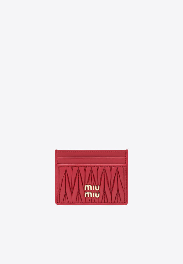 Miu Miu Matelassé Nappa Logo Cardholder Red 5MC076AFPP/S_MIU-F0011