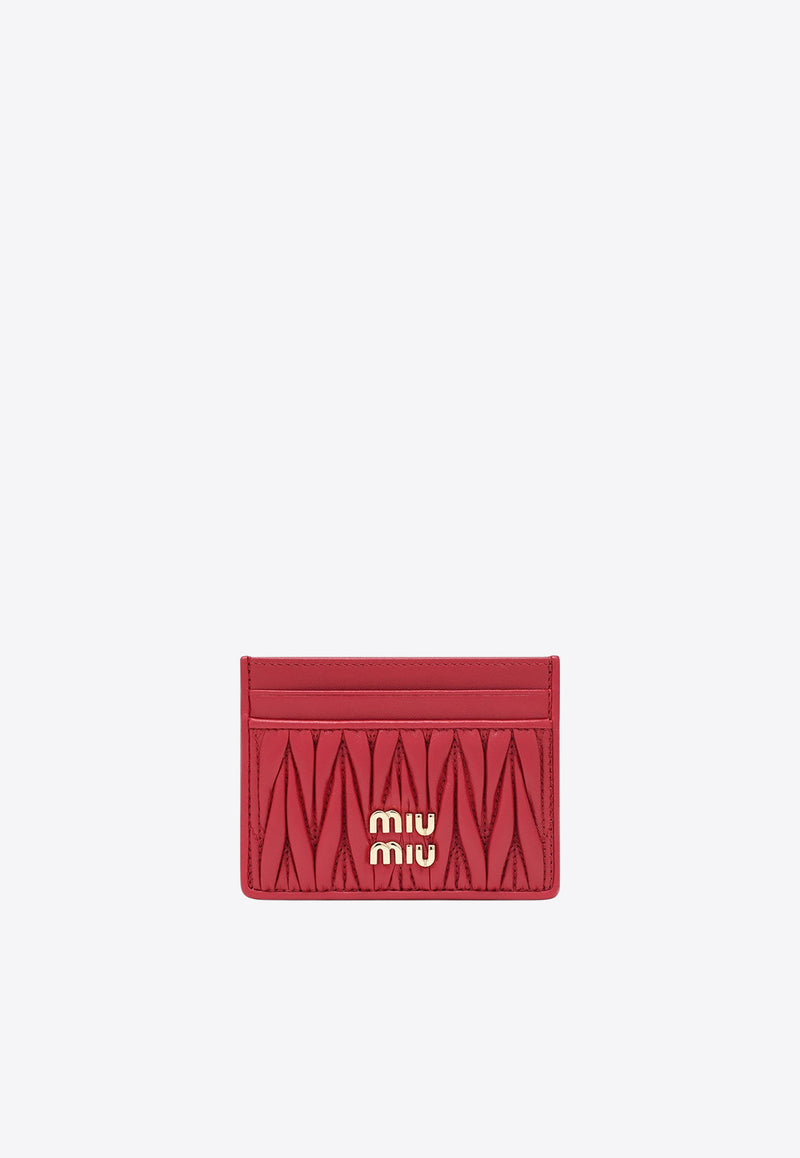 Miu Miu Matelassé Nappa Logo Cardholder Red 5MC076AFPP/S_MIU-F0011