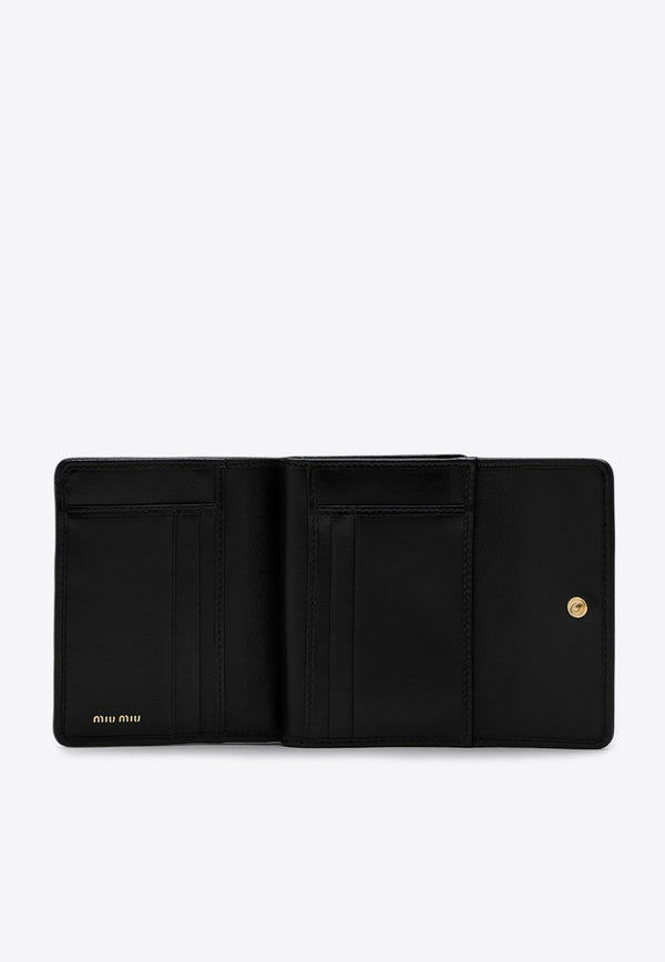 Miu Miu Small Matelassé Leather Logo Wallet Black 5ML0022FPP/P_MIU-F0002