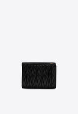 Miu Miu Small Matelassé Leather Logo Wallet Black 5ML0022FPP/P_MIU-F0002