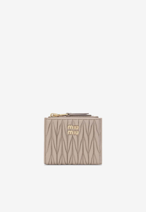 Miu Miu Small Wallet in Matelassé Nappa Powder 5ML024AFPP/R_MIU-F0236