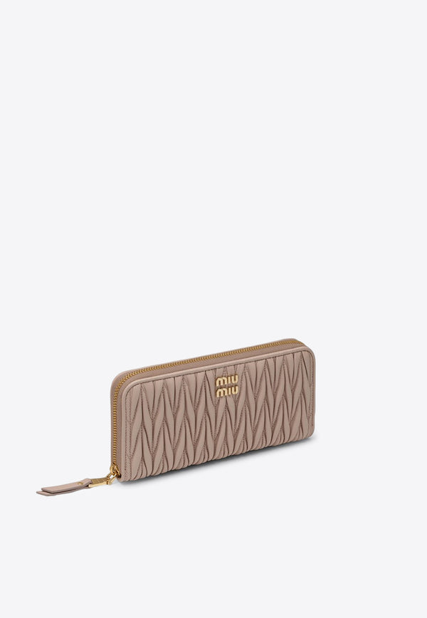 Miu Miu Matelassé Leather Zip-Around Wallet  Pink 5ML5062FPP/P_MIU-F0236