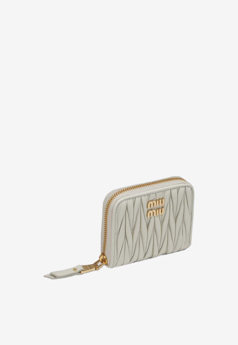 Miu Miu Matelassé Nappa Leather Zip-Around Wallet White 5MM2682FPP/N_MIU-F0009