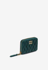 Miu Miu Matelassé Nappa Leather Zip-Around Wallet Green 5MM2682FPP/N_MIU-F0K41