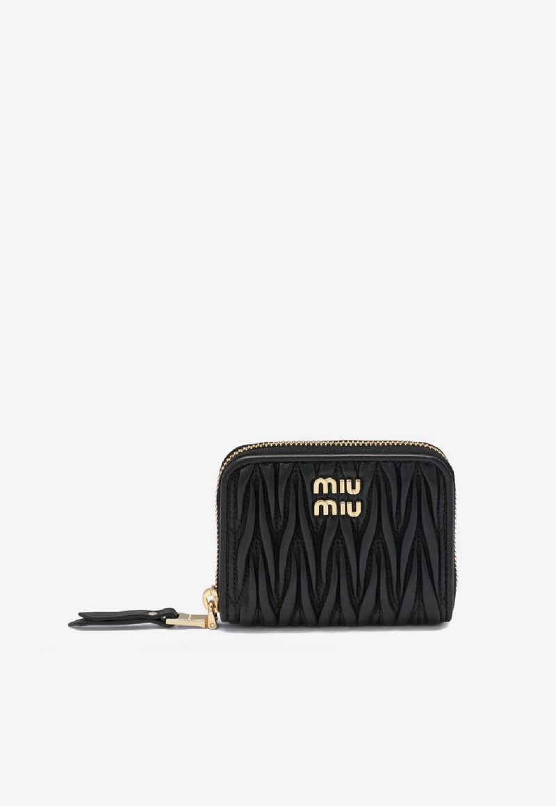 Miu Miu Matelassé Zip-Around Wallet Black 5MM268AFPP/S_MIU-F0002
