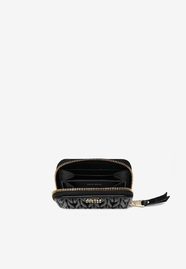 Miu Miu Matelassé Zip-Around Wallet Black 5MM268AFPP/S_MIU-F0002
