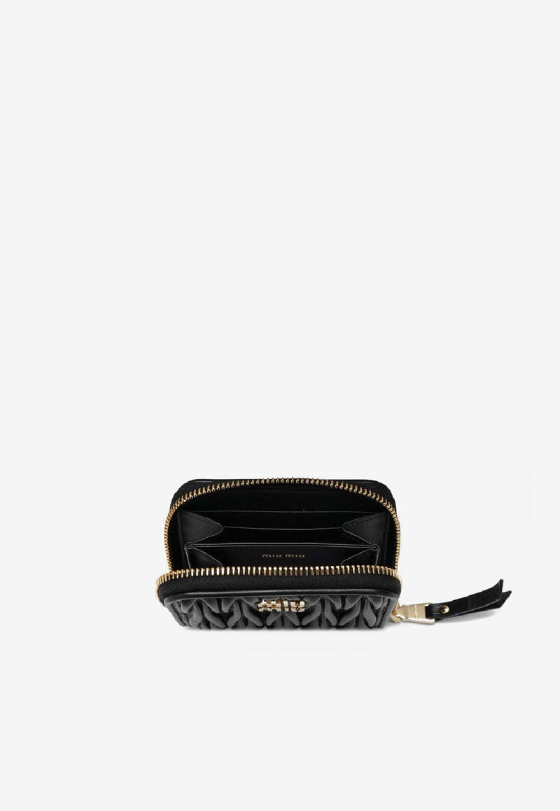 Miu Miu Matelassé Zip-Around Wallet Black 5MM268AFPP/S_MIU-F0002
