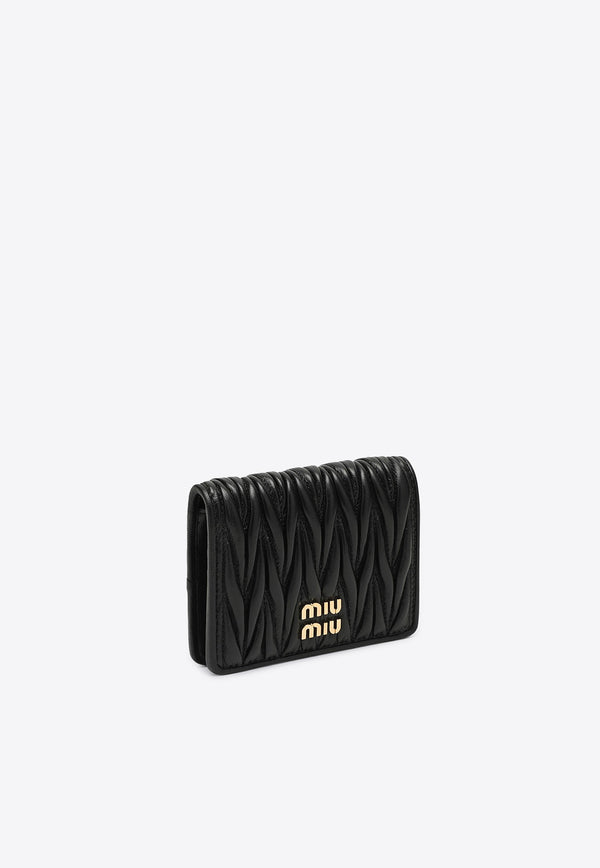 Miu Miu Small Quilted Leather Wallet Black 5MV2042FPP/P_MIU-F0002