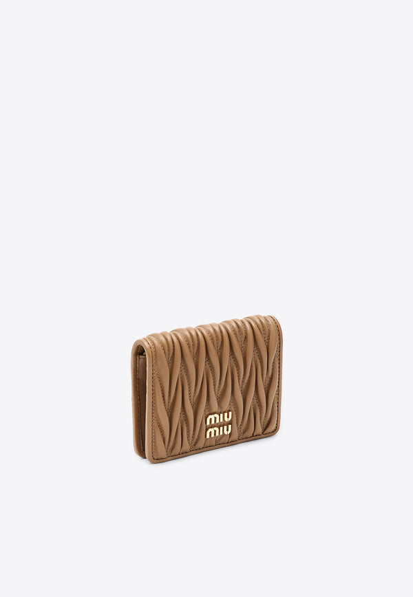 Miu Miu Small Quilted Leather Wallet Beige 5MV2042FPP/P_MIU-F098L