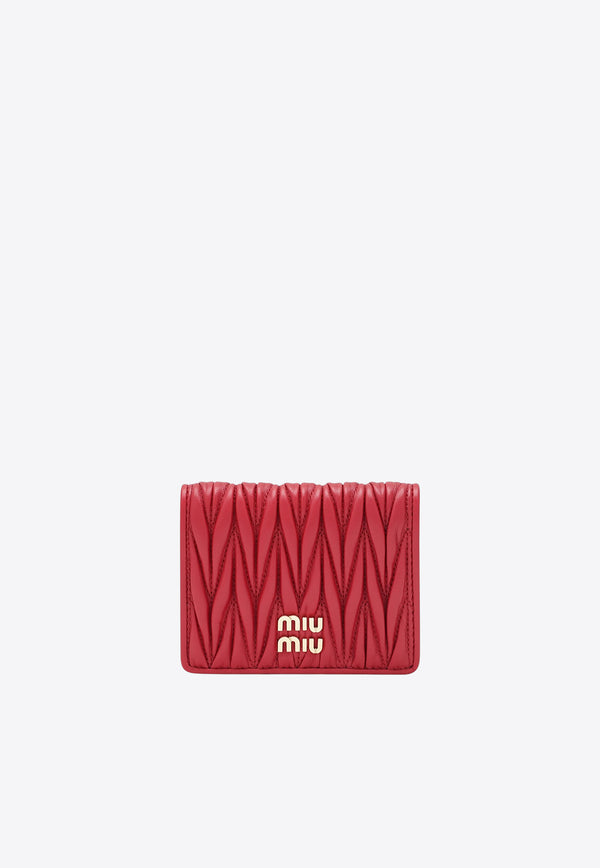 Miu Miu Matelassé Nappa Leather Logo Wallet Red 5MV204AFPP/S_MIU-F0011