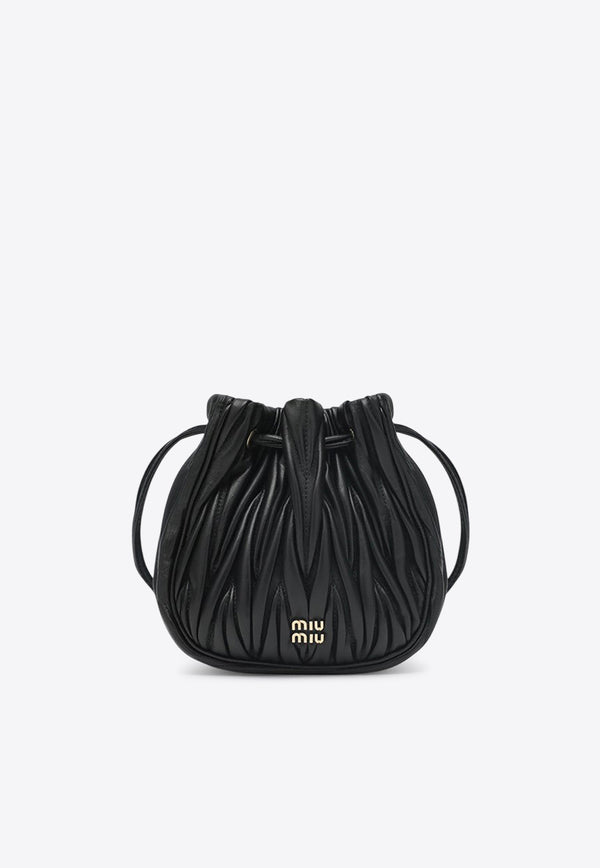 Miu Miu Matelassé Nappa Leather Pouch Bag Black 5ND022AFPP/R_MIU-F0002