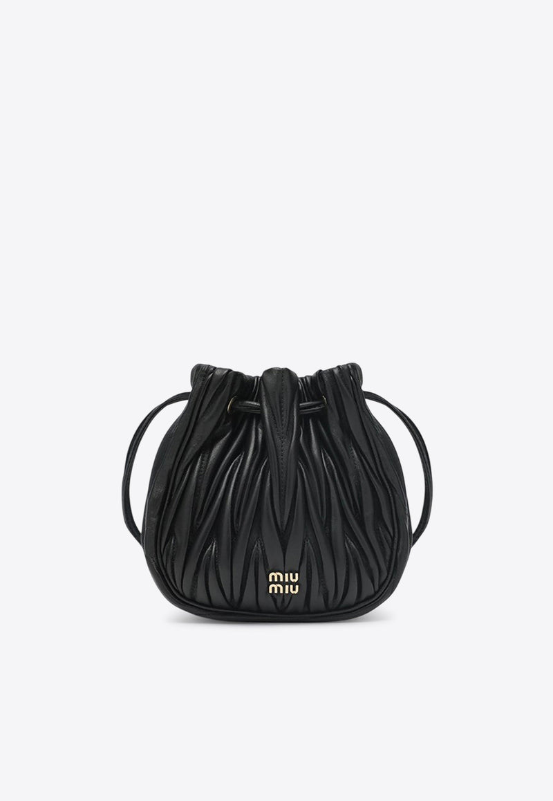 Miu Miu Matelassé Nappa Leather Pouch Bag Black 5ND022AFPP/R_MIU-F0002