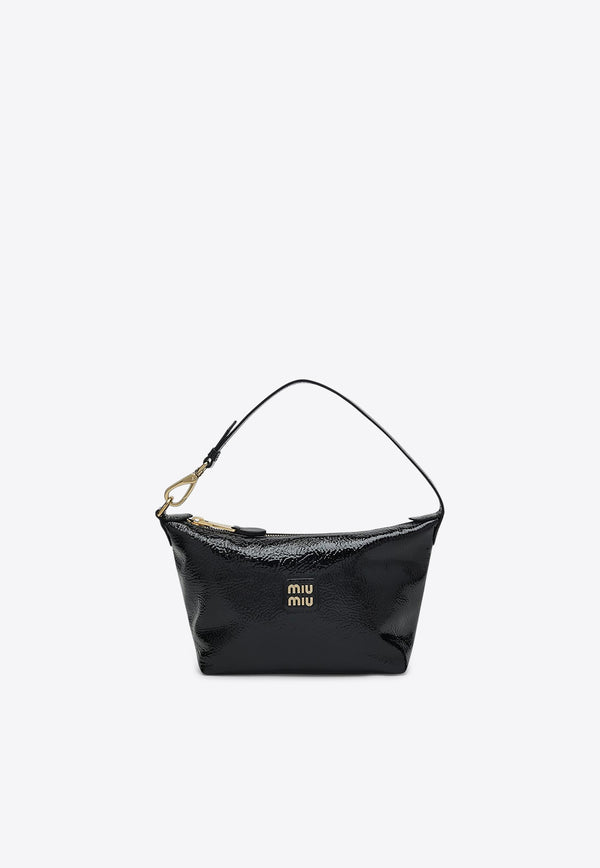 Miu Miu Mini Naplak Patent Leather Top Handle Bag Black 5NE841ADNT/Q_MIU-F0002