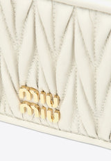 Miu Miu Logo Plaque Quilted Leather Pouch White 5NE8452FPP/N_MIU-F0009