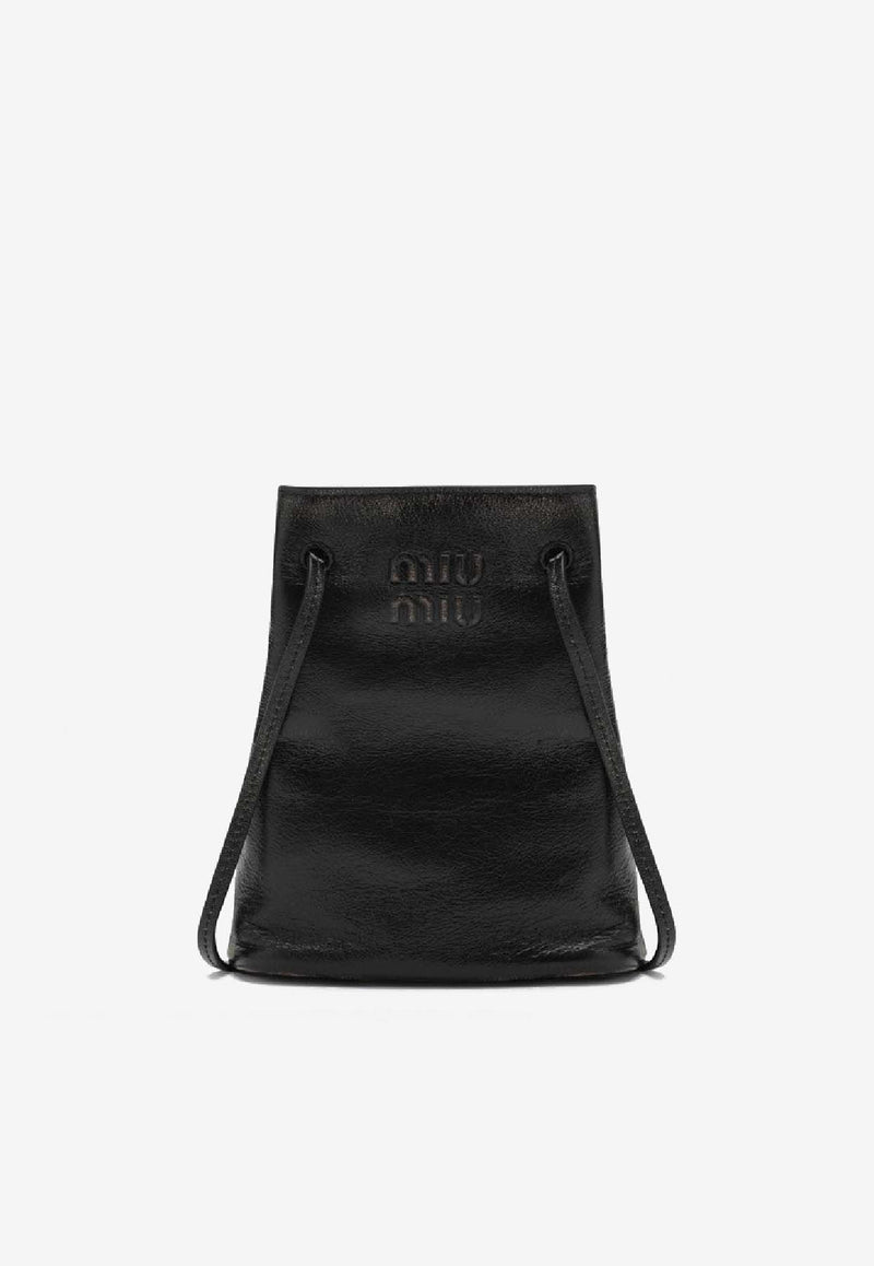 Miu Miu Logo-Stamp Leather Pouch 5NF460AF6P/S_MIU-F0201
