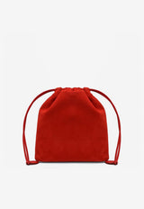 Miu Miu Logo Lettering Suede Pouch Red 5NG0102CTA/P_MIU-F0D17