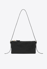 Miu Miu Mini Logo Embossed Leather Shoulder Bag Black 5NI007AEFX/R_MIU-F0002