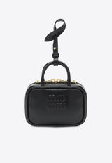 Miu Miu Micro Beau Leather Top Handle Bag Charm Black 5NR036AF8W/R_MIU-F0002