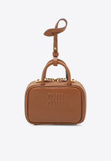 Miu Miu Micro Beau Leather Top Handle Bag Charm Brown 5NR036AF8W/R_MIU-F0046