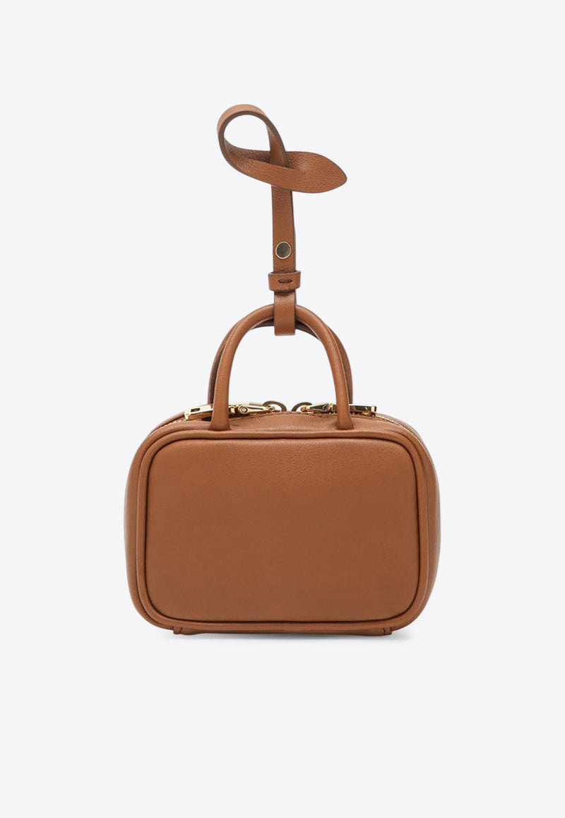 Miu Miu Micro Beau Leather Top Handle Bag Charm Brown 5NR036AF8W/R_MIU-F0046