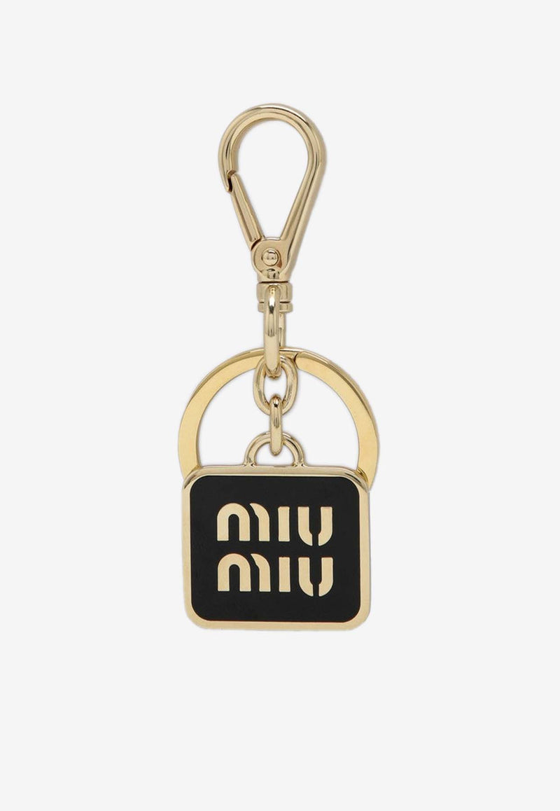 Miu Miu Logo Metal Key Ring Black 5PS0662F4A/P_MIU-F0002