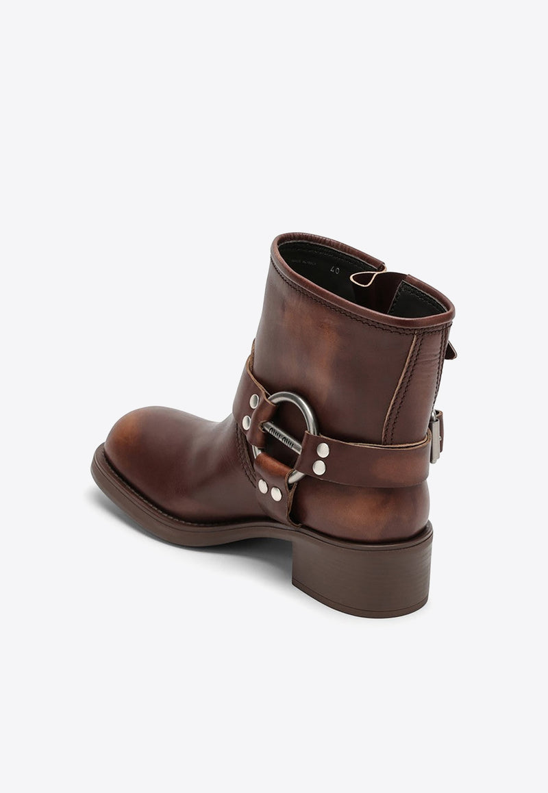 Miu Miu Vintage Leather Ankle Boots Brown 5T953D0503F33/O_MIU-F0038
