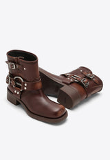 Miu Miu Vintage Leather Ankle Boots Brown 5T953D0503F33/O_MIU-F0038