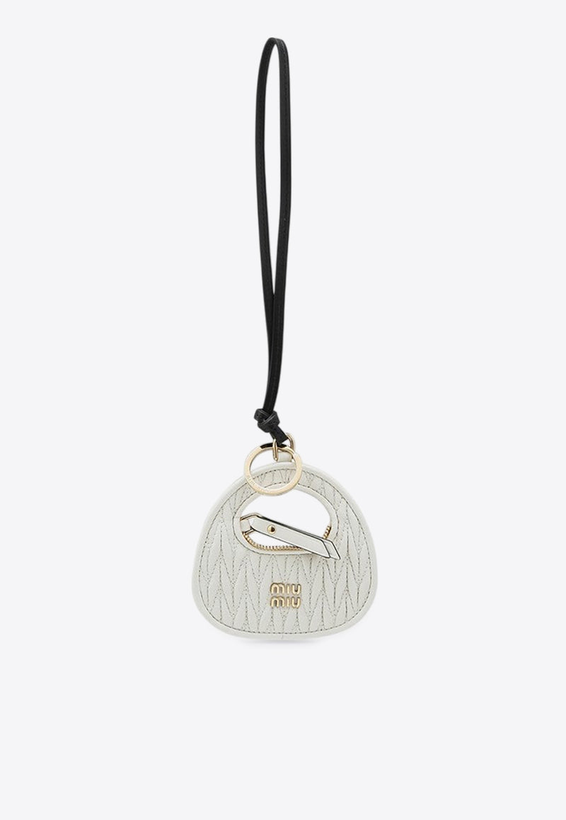 Miu Miu Trick Wander Bag-Shaped Leather Keychain White 5TL3572CWB/R_MIU-F0009