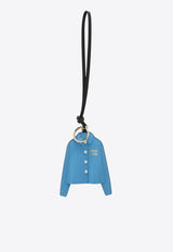 Miu Miu Leather Trick Shirt-Shaped Keychain Light Blue 5TL5292CUI/R_MIU-F0237