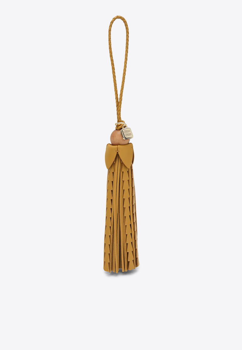 Miu Miu Logo Leather Tassel Keyring Mustard 5TL5422ICA/Q_MIU-F0R55