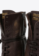 Miu Miu 75 Leather Lace-Up Boots Brown 5U323EA0752KJ/P_MIU-F0324