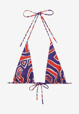 Labirinto Print Halterneck Bikini Top