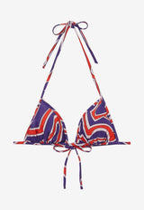 Labirinto Print Halterneck Bikini Top