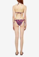 Labirinto Print Halterneck Bikini Top