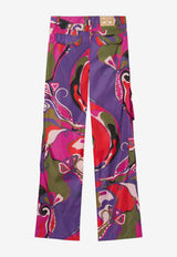 Orchidee Print Cargo Pants