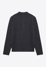 Valentino Long-Sleeved Wool Polo T-shirt Gray 5V0KP03JAH5/P_VALE-113