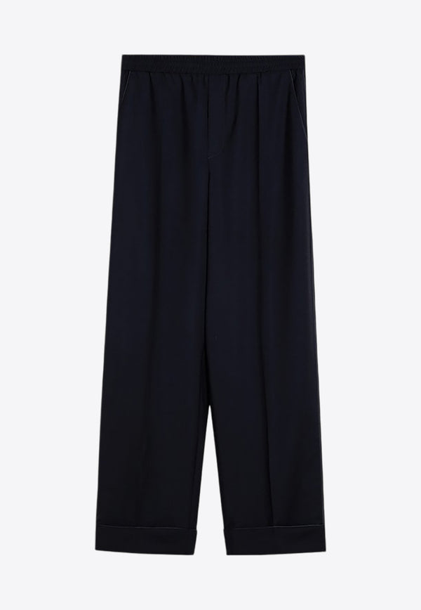 Valentino Wide Leg Wool-Blend Pants Navy 5V0RBB7025S/P_VALE-598