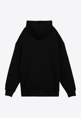 Valentino V Plaque Hooded Sweatshirt Black 5V3MF25RADJ/P_VALE-0NO