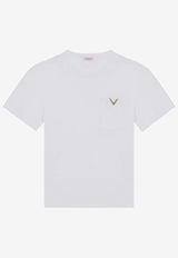 Valentino Metallic V Crewneck T-shirt White 5V3MG13AA8C/P_VALE-0BO