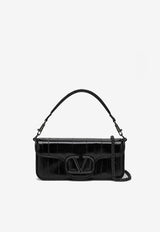 Valentino Loco VLogo Shoulder Bag in Eel Skin Leather Black 5W0B0K30DFC/P_VALE-0NO