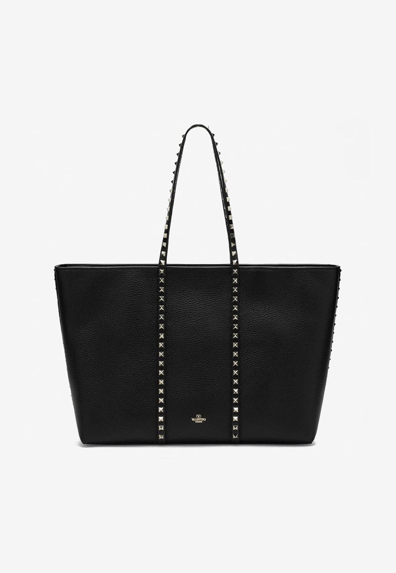 Valentino Medium Rockstud Grained Leather Tote Bag Black 5W0B0Q67VSF/P_VALE-0NO